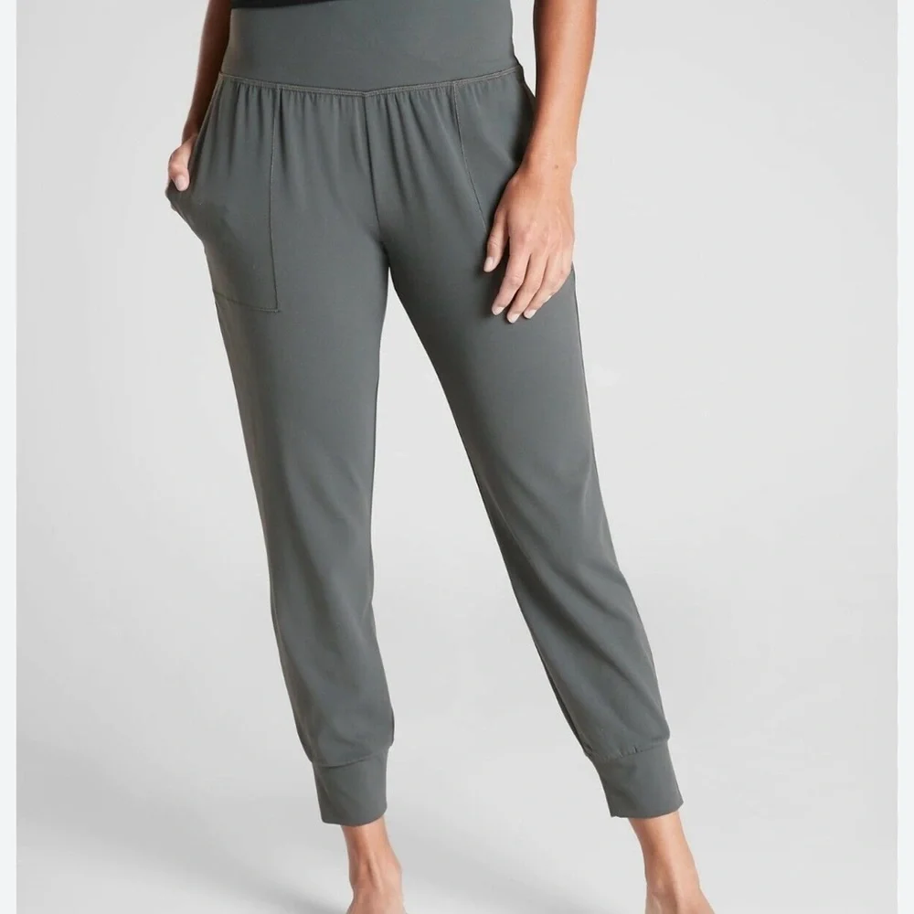 Athleta Salutation Sage/Gray Joggers with Banded Cuffs - Picture 3 of 9